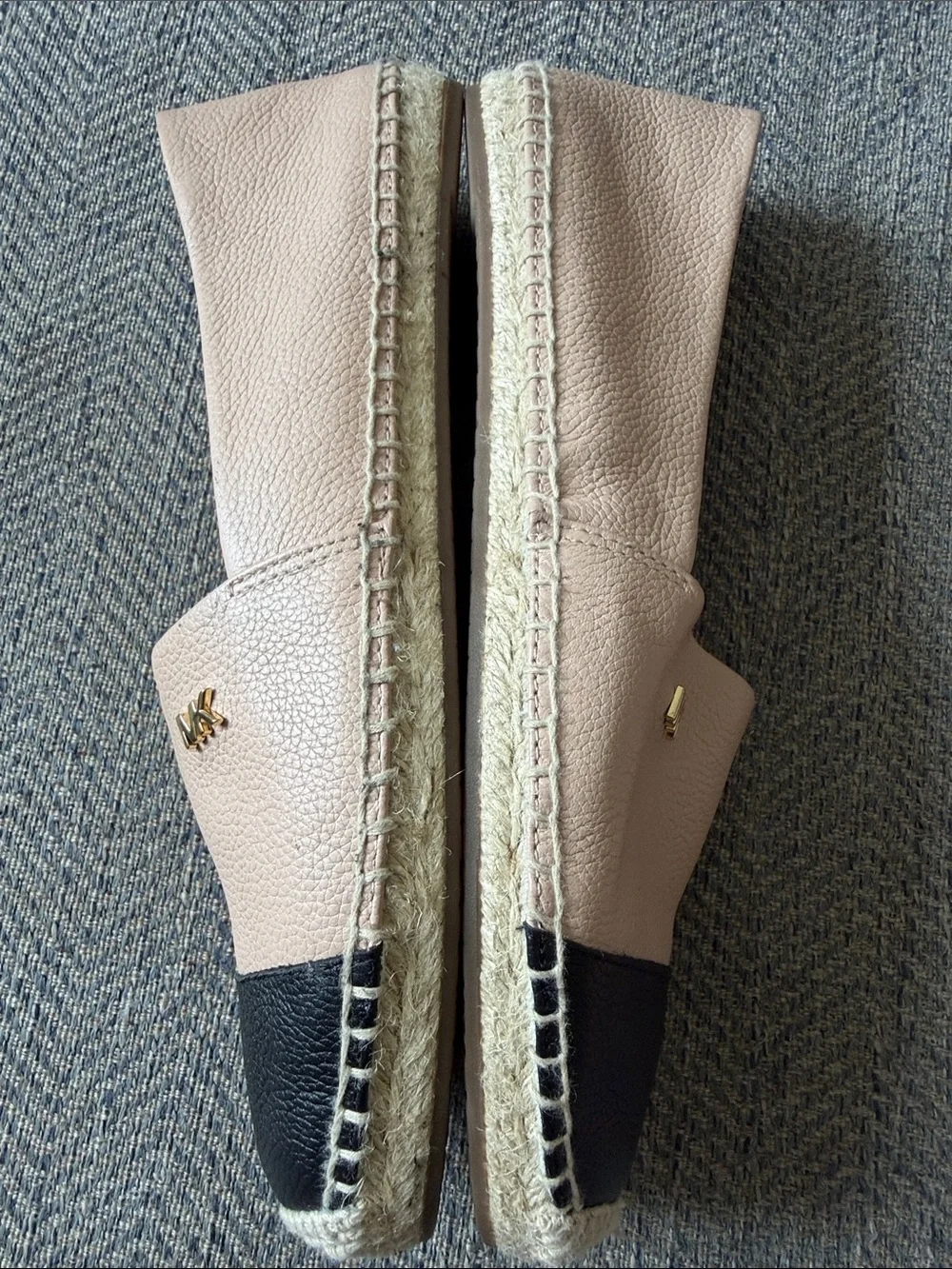Michael Kors Kendrick Slip On colorblock leather Espadrille Oyster flats 6.5